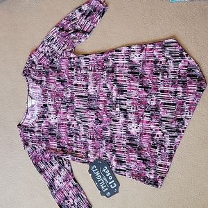 Christopher & Banks XL Blouse Purple Black Gray White